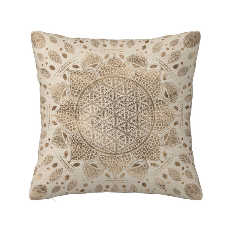 Meditation Cushion Zafu - 로터스 도트 아트 쿠션 커버 45x45cm