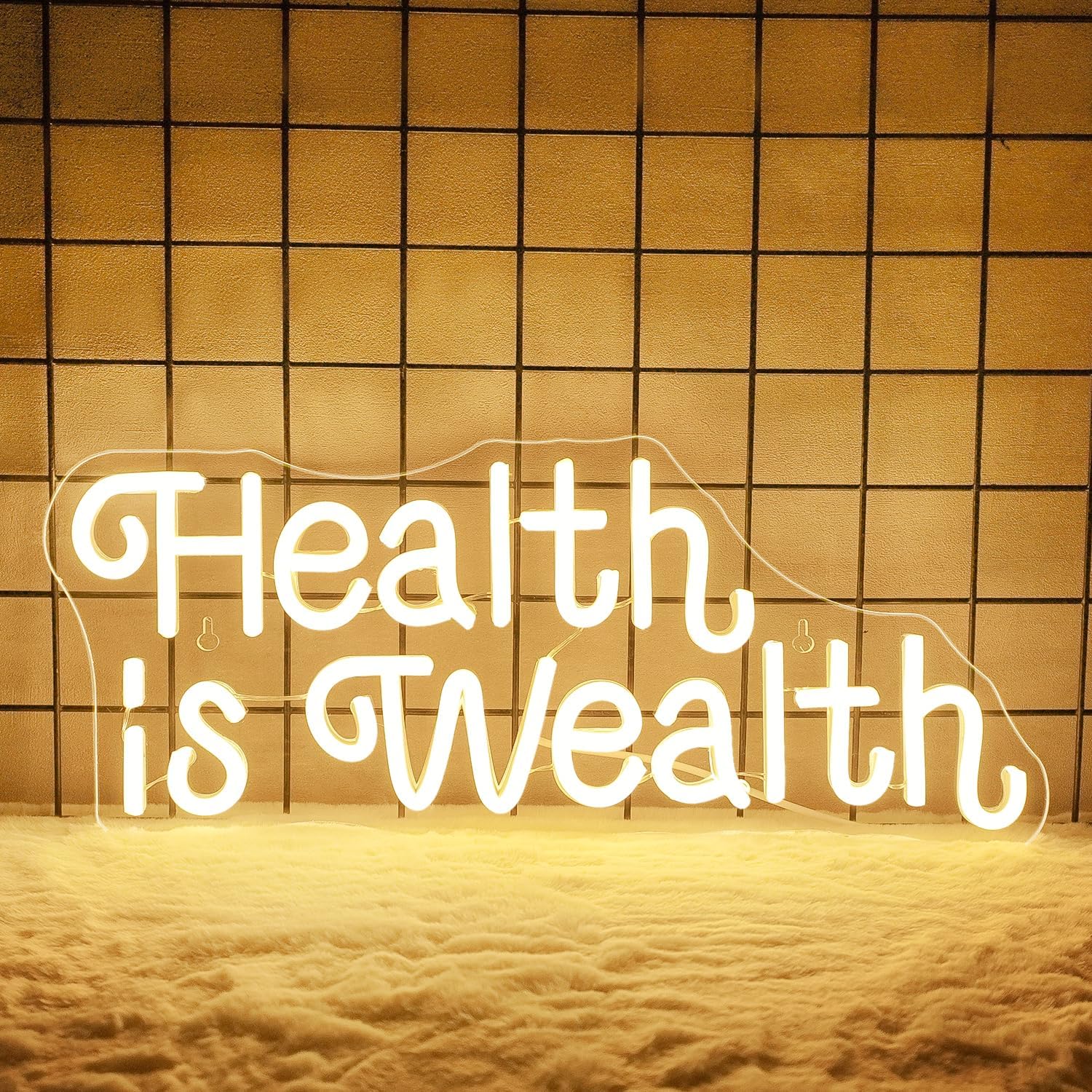 건강은 부입니다 네온사인 USB 전원 LED 네온 조명 - Health Wellness Yoga 리뷰 및 가격