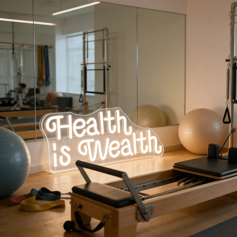 건강은 부입니다 네온사인 LED 마키 조명, 홈짐 장식 - Health Wellness Yoga 리뷰 및 가격